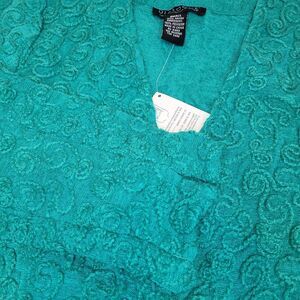 Dialogue All-over Soutache Novelty 1-Button Jacket,‎ Teal, Size S